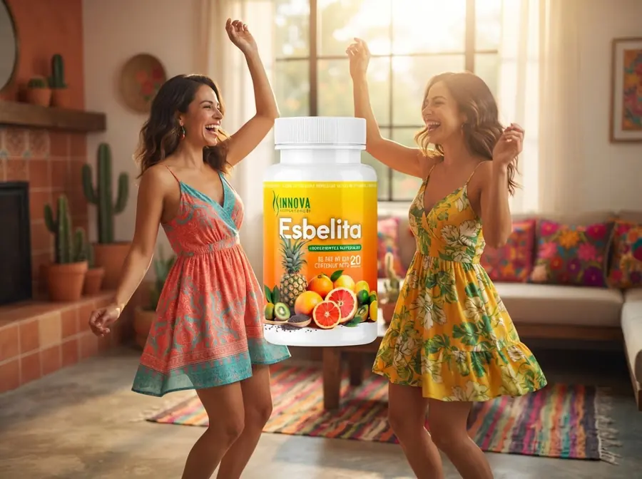 Dos mujeres celebrando con ánimo en la sala de su casa