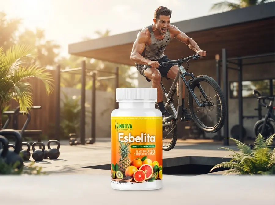Persona en bicicleta al aire libre con Esbelita en primer plano