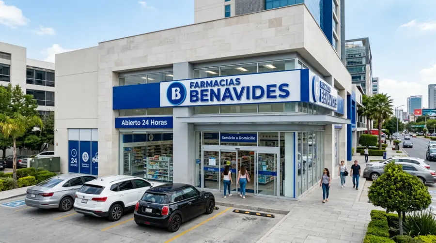 Mostrador de farmacia con productos de cuidado personal y suplementos